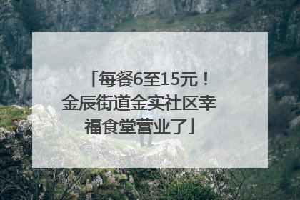 每餐6至15元！金辰街道金实社区幸福食堂营业了