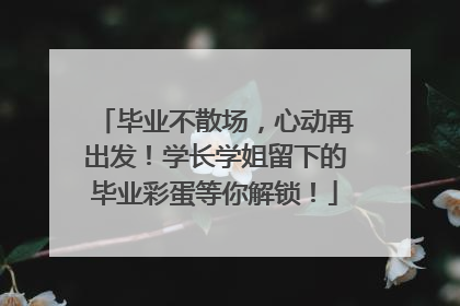 毕业不散场，心动再出发！学长学姐留下的毕业彩蛋等你解锁！