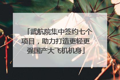 武航院集中签约七个项目，助力打造更轻更强国产大飞机机身