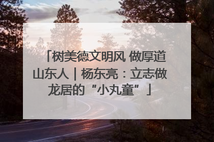 树美德文明风 做厚道山东人｜杨东亮：立志做龙居的“小丸童”