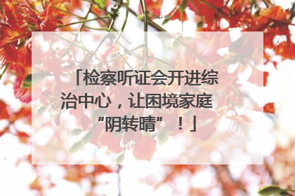 检察听证会开进综治中心，让困境家庭“阴转晴”！
