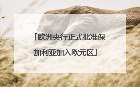 欧洲央行正式批准保加利亚加入欧元区