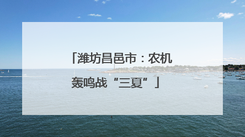 潍坊昌邑市：农机轰鸣战“三夏”