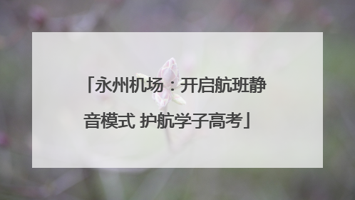 永州机场：开启航班静音模式 护航学子高考