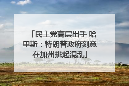 民主党高层出手 哈里斯：特朗普政府刻意在加州挑起混乱