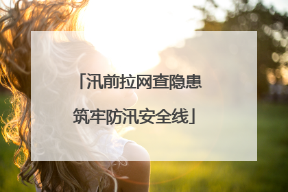 汛前拉网查隐患 筑牢防汛安全线