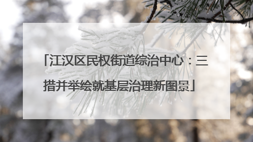 江汉区民权街道综治中心：三措并举绘就基层治理新图景