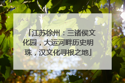 江苏徐州：三诸侯文化园，大运河畔历史明珠，汉文化寻根之地