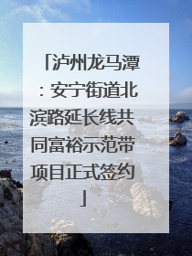 泸州龙马潭：安宁街道北滨路延长线共同富裕示范带项目正式签约
