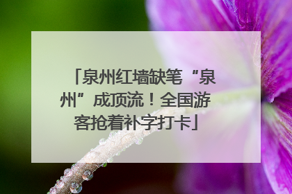 泉州红墙缺笔“泉州”成顶流！全国游客抢着补字打卡