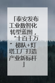 泰安发布工业数智化转型蓝图，“十百千万”梯队+灯塔工厂打造产业新标杆