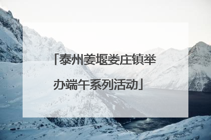 泰州姜堰娄庄镇举办端午系列活动