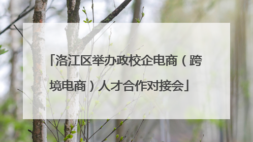 洛江区举办政校企电商（跨境电商）人才合作对接会