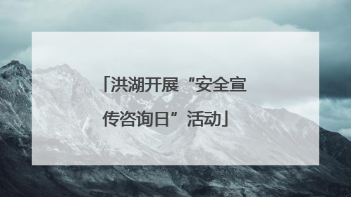 洪湖开展“安全宣传咨询日”活动