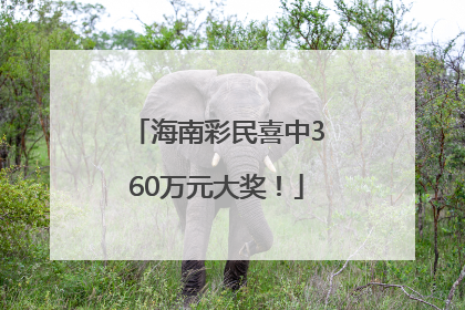 海南彩民喜中360万元大奖！