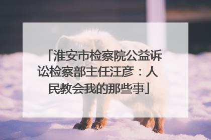 淮安市检察院公益诉讼检察部主任汪彦：人民教会我的那些事