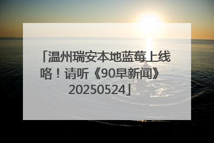 温州瑞安本地蓝莓上线咯！请听《90早新闻》20250524