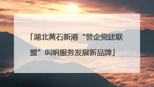 湖北黄石新港“警企党建联盟”叫响服务发展新品牌