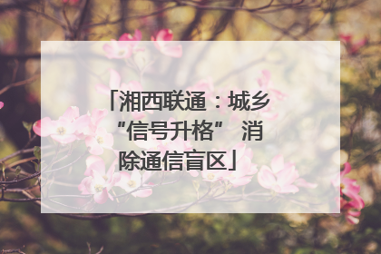 湘西联通：城乡“信号升格” 消除通信盲区