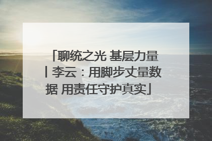 聊统之光 基层力量丨李云：用脚步丈量数据 用责任守护真实
