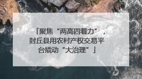 聚焦“两高四着力”，封丘县用农村产权交易平台撬动“大治理”