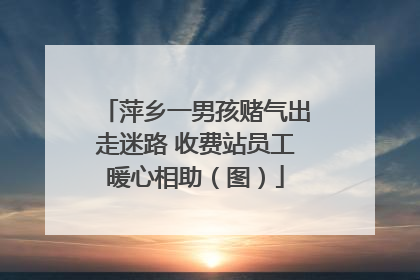 萍乡一男孩赌气出走迷路 收费站员工暖心相助（图）