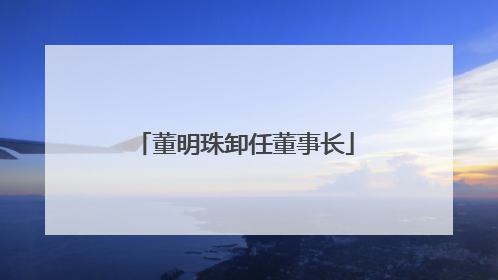 董明珠卸任董事长
