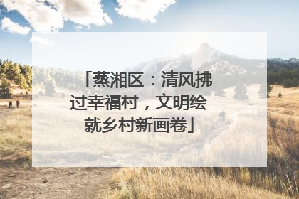 蒸湘区：清风拂过幸福村，文明绘就乡村新画卷