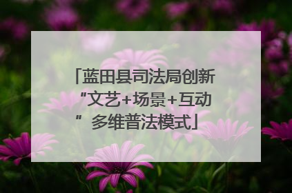 蓝田县司法局创新“文艺+场景+互动”多维普法模式
