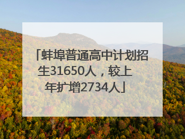 蚌埠普通高中计划招生31650人，较上年扩增2734人