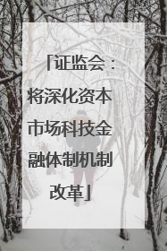 证监会：将深化资本市场科技金融体制机制改革
