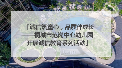 诚信筑童心，品质伴成长——桐城市范岗中心幼儿园开展诚信教育系列活动