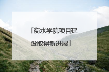 衡水学院项目建设取得新进展