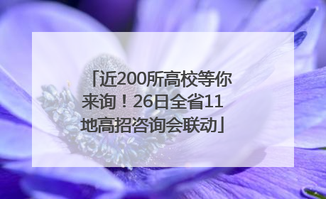 近200所高校等你来询！26日全省11地高招咨询会联动