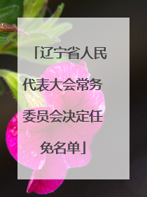 辽宁省人民代表大会常务委员会决定任免名单