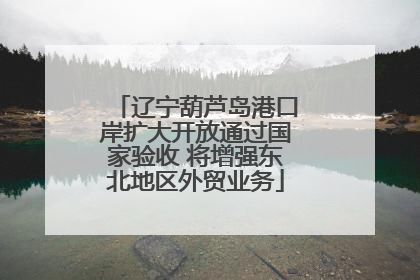 辽宁葫芦岛港口岸扩大开放通过国家验收 将增强东北地区外贸业务