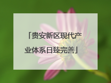 贵安新区现代产业体系日臻完善