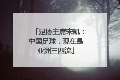 足协主席宋凯：中国足球，现在是亚洲三四流