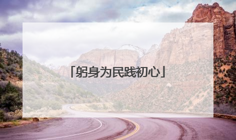 躬身为民践初心
