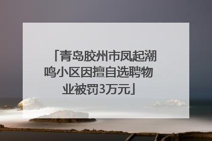 青岛胶州市凤起潮鸣小区因擅自选聘物业被罚3万元