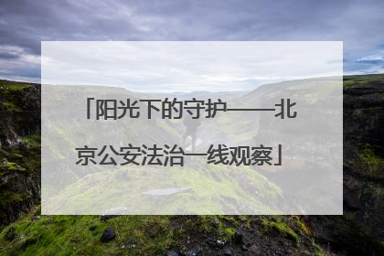 阳光下的守护——北京公安法治一线观察