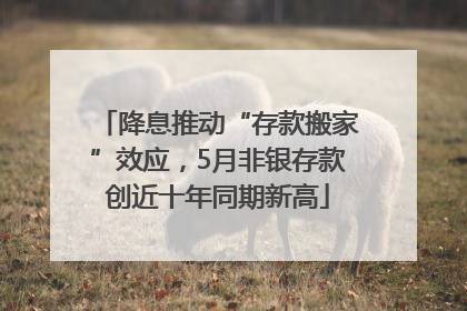 降息推动“存款搬家”效应，5月非银存款创近十年同期新高