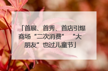 首展、首秀、首店引爆商场“二次消费” “大朋友”也过儿童节