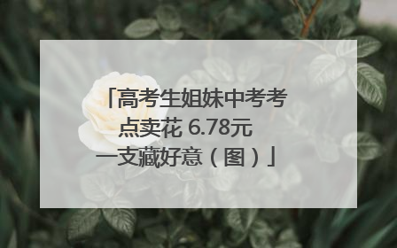 高考生姐妹中考考点卖花 6.78元一支藏好意（图）