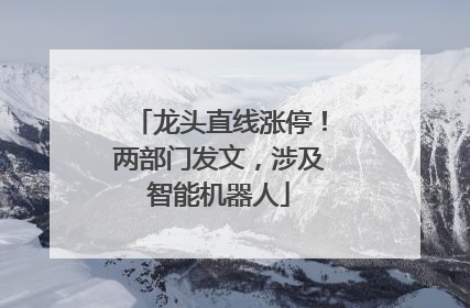 龙头直线涨停！两部门发文，涉及智能机器人
