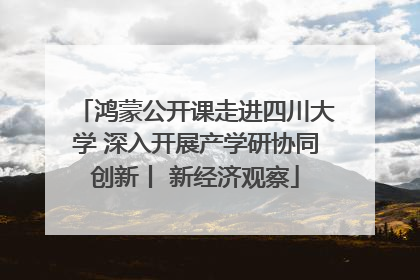 鸿蒙公开课走进四川大学 深入开展产学研协同创新丨 新经济观察