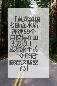 黄龙溪国考断面水质连续59个月保持在Ⅲ类及以上，成都水生态“变形记”藏着这些密码