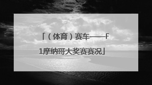 （体育）赛车——F1摩纳哥大奖赛赛况