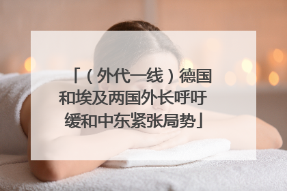 （外代一线）德国和埃及两国外长呼吁缓和中东紧张局势