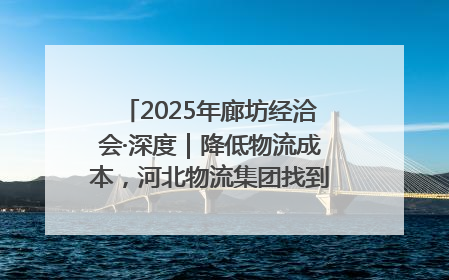 2025年廊坊经洽会·深度｜降低物流成本，河北物流集团找到一把“金钥匙”